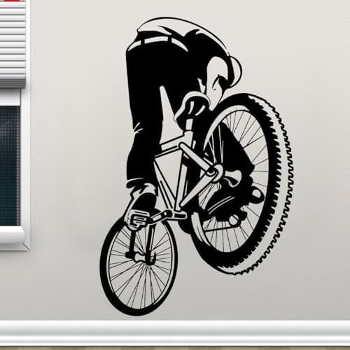 BMX Dirt Bike Decal Freestyle Bicycle Wall Sticker Vinyl Home Decor Kids Boys Teenager Room Art Mural Sport Wallpaper M43