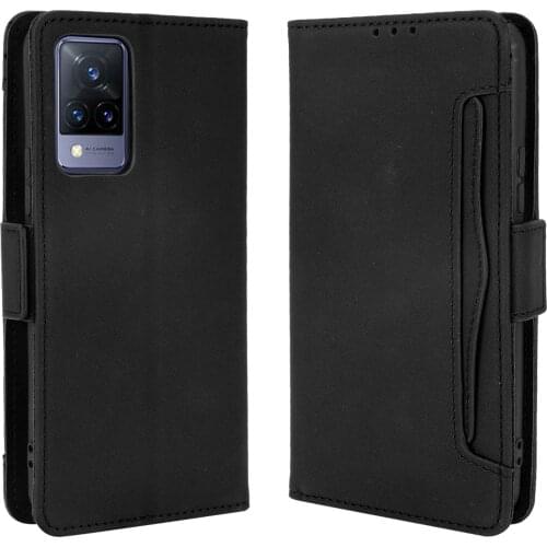 For Vivo V21 Flip Type Phone Case For Vivo V21 5G V 21 2021 V2066 Leather Multi-Card Slot Full Cover Wallet Type Cover
