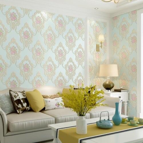 Decor Floral Wall Papers Home European Bedroom Walls Pink Blue Rustic Wall Paper Roll For Living Room Deroration Mural