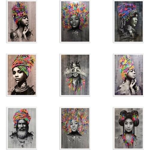 Graffiti Art Women Portrait Canvas Paintings Abstract Pop Art Posters and Prints Wall Art Pictures for Living Room Home Decor