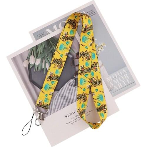 MD1050 DMLSKY Cartoon Tiger DIY keychains Accessory Mobile Phone USB ID Badge Holder Key Strap Neck lanyard