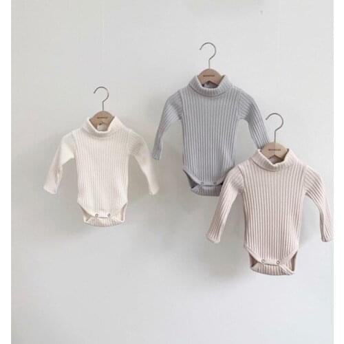 Cute Spring Baby Romper Newborn Baby Clothes Kids Long Sleeve Underwear Knitwear Ribbed Cotton Boys Clothes Baby Girls Romper