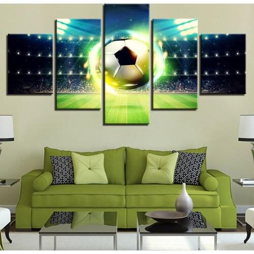 Modular Canvas HD Prints Posters Home Decor Wall Art Pictures 5 Pieces football field Art Scenery Landscape Paintings No Frame