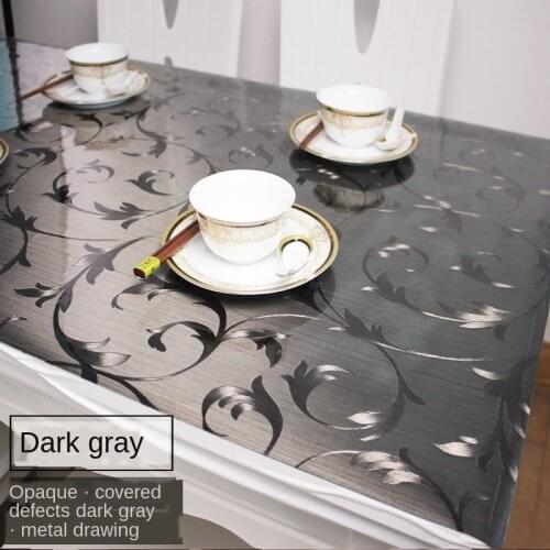 Soft glass tablecloth waterproof desktop protective film coffee table table mat square PVC plastic table board dining table mat
