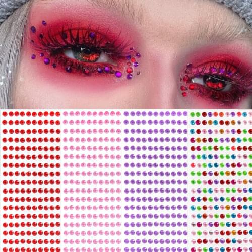 Eyes Face Makeup Diamond Festival DIY Body Crystal Gems Tattoo Adhesive Rhinestone Nail Art Decoration Acrylic Eyeshadow Sticker