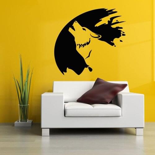 Wall Decal Wolf Howl Bedroom Decor Wall Vinyl Home Decoration Wall Stickers For Boys Room Nursery Animal Pattern Removable B116