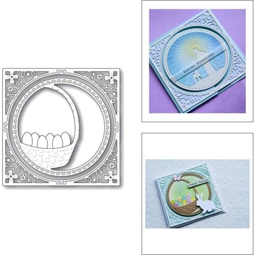 2020 New Easter Eggs and Basket Metal Cutting Dies For DIY Cut Paper Craft Making Square Background Card Scrapbooking No Stamps