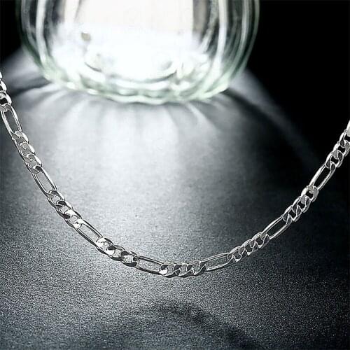New Fashion Jewelry 4MM Simple Three Interval One Flat Chain Necklace For Unisex Man Women Gift