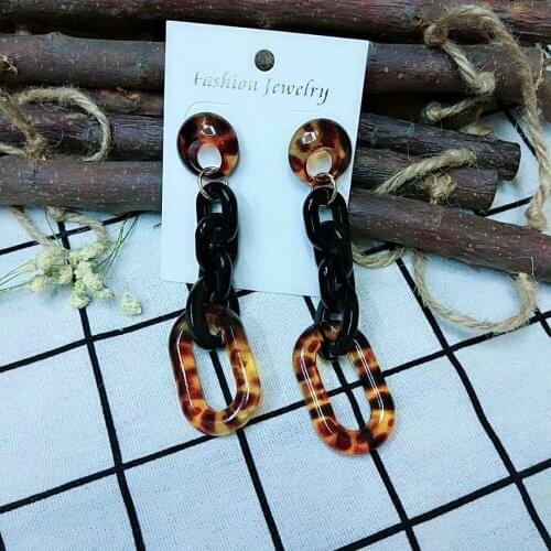 Top-Rated New Fashion Dropping Acrylic Earrings Female Exaggeration Linked Chains Parts Women Trendy Jewelry Statement ER031