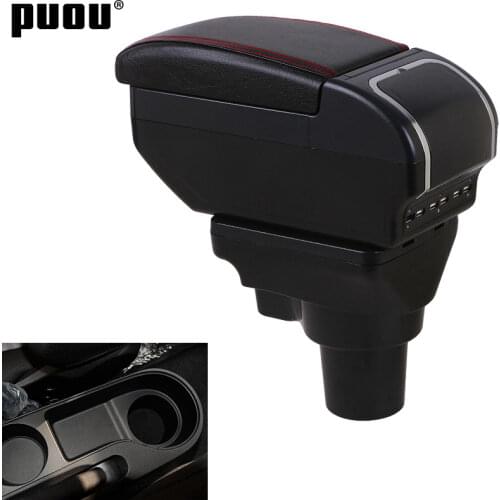 Armrest For KIA Rio 4 Rotatable Center Centre Console Storage box USB Charging ashtray cup holder car-styling modifica