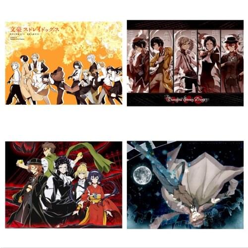 WTQ Bungou Stray Dogs Retro Poster Japan Anime Role Canvas Painting Anime Posters Wall Decor Wall Art Picture Home Decor