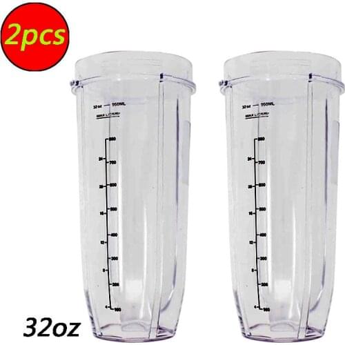 2PCS Portable 32 oz Ounce Cup Spare Replacement Parts Accessories for Nutri Ninja Auto-iQ 900W 1000W and Duo Blenders Juicer