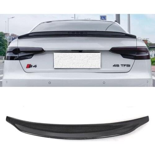 FOR Real Carbon Fiber Spoiler Wing Audi A4 SK Style S4 Sedan Car Trunk Rear Lip Tail Decoration Accessories B9 2017-2020