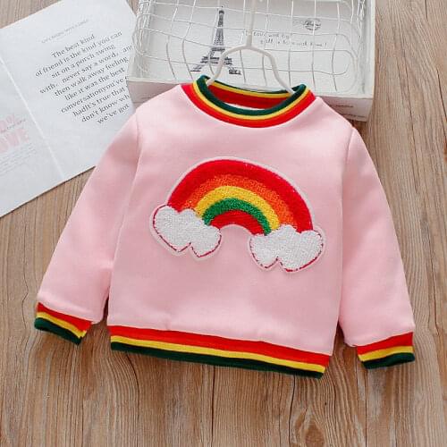 Plus Velvet Children Padded Sweaters Autumn and Winter Kids Tops Long Sleeve Fashion Warm Children Hoodies