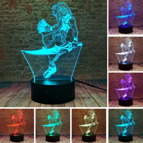 Flash 3D Illusion LED Table Nightlight Colorful Change Lamp Death Note Anime Figure Toys boys