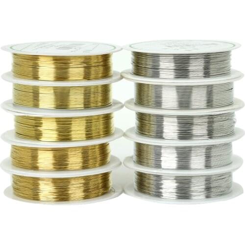 High Quality DIY jewelry copper wire 0.3/0.4/0.5/0.6/0.8mm Silver/golden plated Beading Wire Cord String Jewelry Findings