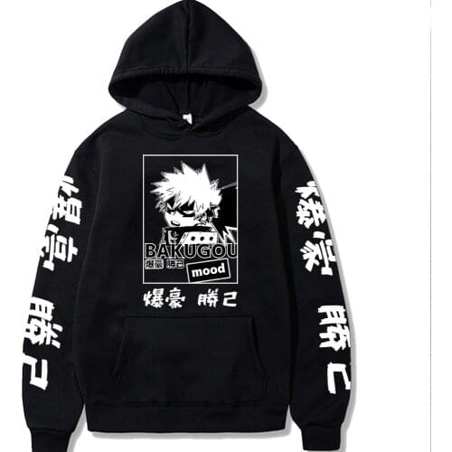 Funny Hoodies Pullover My Hero Academia Printing Boku No Hero Academia Bakugou Katsuki Streetswear Sweatshirt Men Women