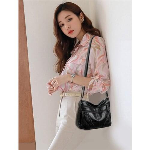 Women Large Capacity Casual Messenger Shoulder Bag Soft Leather Crossbody Bag High Quality Crossbody Bags