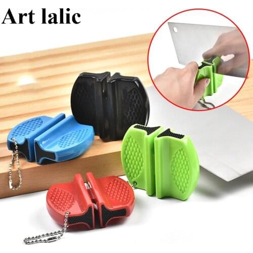 1pcs Mini Ceramic Rod Tungsten Steel Knife Sharpener Butterfly Type Two-stage Knife Sharpener Portable Knives Accessories