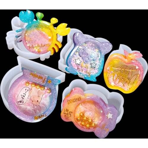 1Pcs Apple Shaker Quicksand Silicone Molds UV Epoxy Resin Mold Key Chain Pendant Craft DIY Making Jewelry Mold Tools