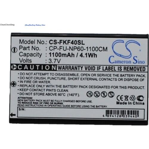 Cameron Sino 1100mAh Battery CPF-1035, CP-FU-NP60-1100CM for Falk CROSS, IBEX, IBEX 30, IBEX 40, For GoBandit LIFE, RACE