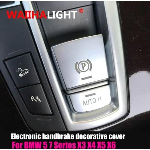 Car Central Electronic Handbrake Parking Brake Button Switch Decorative Cover Cap Trim For BMW 5 6 7 Series X3 X4 X5 X6