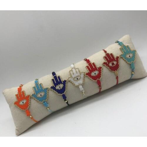 BLUESTAR Evil Eye Bracelet Turkish Eye Bracelet MIYUKI Fatima Hamsa Hand Pulseras Mujer Moda Women Handmade Gift