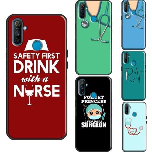 Funny Nurse Doctor Nursing Case For OnePlus 8T 7T Nord 7 8 9 Pro Cover For Realme C3 C15 C21 7i Q3 6 7 8 Pro GT Neo