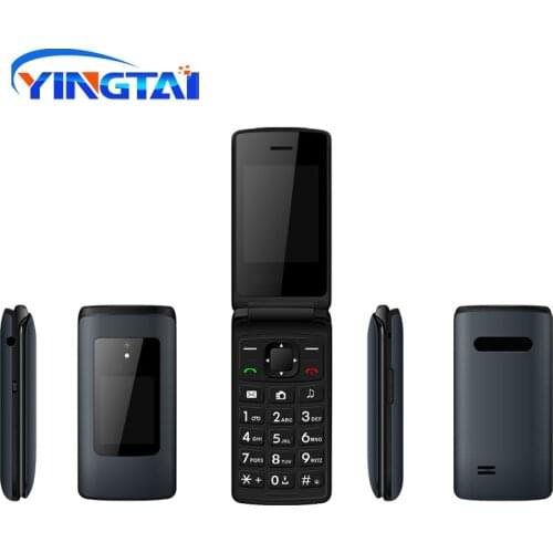YINGTAI T30 Cheap Dual Screen Flip Senior Phone Dual SIM Card Push Button Keyboard Feature Clamshell Cellphone GSM FM Radio