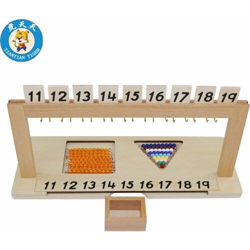 Kids Toys Montessori Material Math Learning Early Educational Wooden Toys Segen Matching Teen Bead Hanger From 11-19