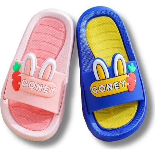 Kids Rubber Slippers For Boys Girls Summer Kids Beach Shoes Baby Flip Flop Toddler Soft Indoor Slippers Children Cartoon Sandals