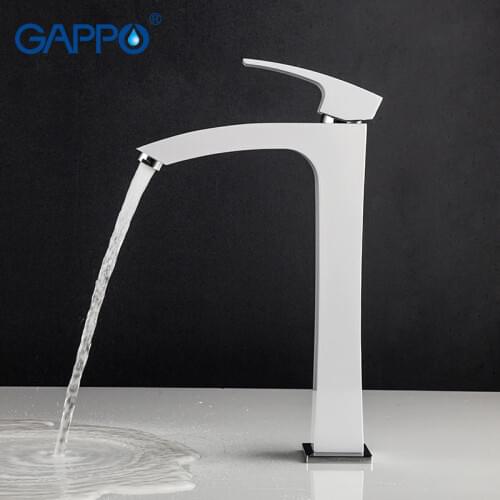 GAPPO bathroom sink faucet tall basin white faucet water mixer Deck Mounted Bath tap Waterfall Faucet taps torneira do anheiro