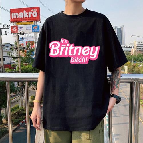 Hott Sale Britney Spears Its Britney Bitch Printed Tees Couple Fashion Casual T-shirt Oversize Unisex Clothes Summer Streetwear