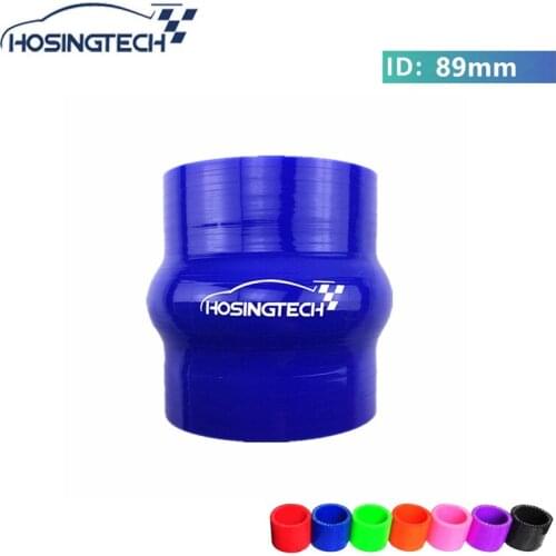 HOSINGTECH- 89mm 3.5" 4ply replace part silicone hump air intake hose BLUE