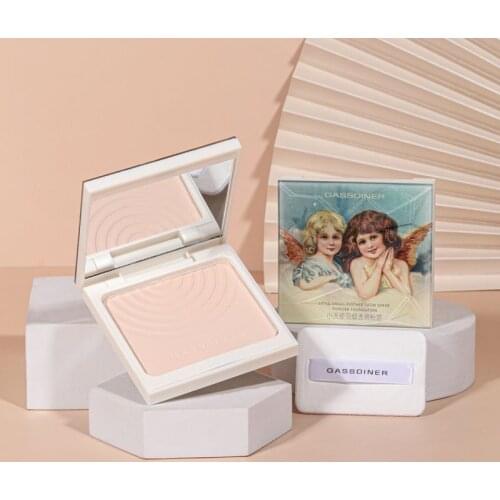 Pressed Powder Concealer Brighten Foundation Cosmetic Small Mirror Oil Control Full Coverage Makeup Face Power Longlasting TSLM2