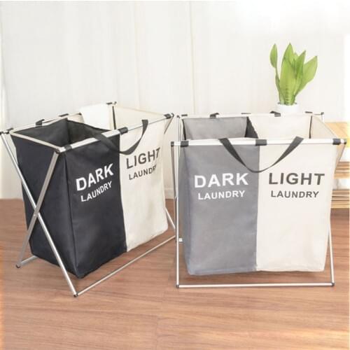 Foldable Laundry Basket Organizer For Dirty Clothes Laundry Hamper large sorter Two Or Three Grids Collapsible Folding Basket