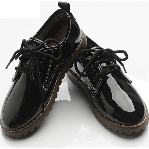 Hot selling 2018 spring and autumn boys child leather black white casual children shoes fashion boys lace up dress shoes student
