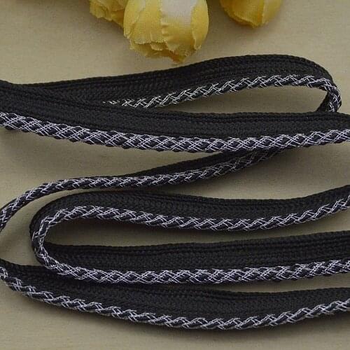5Meters Black Gold Silver Braided Lace Band Curved Edging Mosaic Lace Pillow Piping Gold Rope Home Textile Clothing Accessories