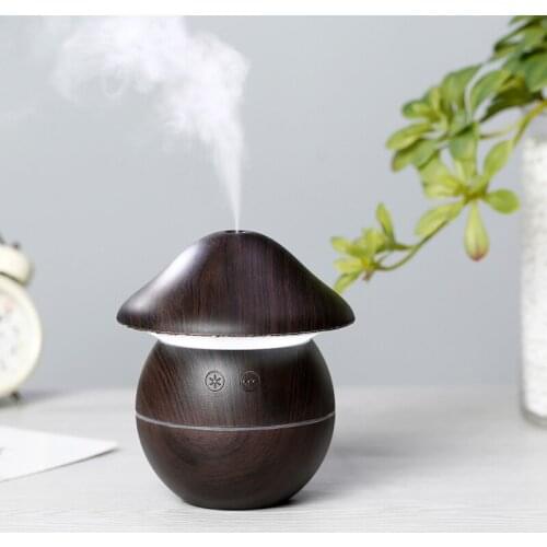 Wood Grain Mushrooms Lamp Sprayer Usb Three In One Night Light Air-Conditioned Bedroom Led Atomizer