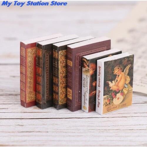 6Pcs/set 1/12 Miniature Scene Model Dollhouse Accessories Mini Book Paper Notebook Children Toys Birthday Gifts Accessories