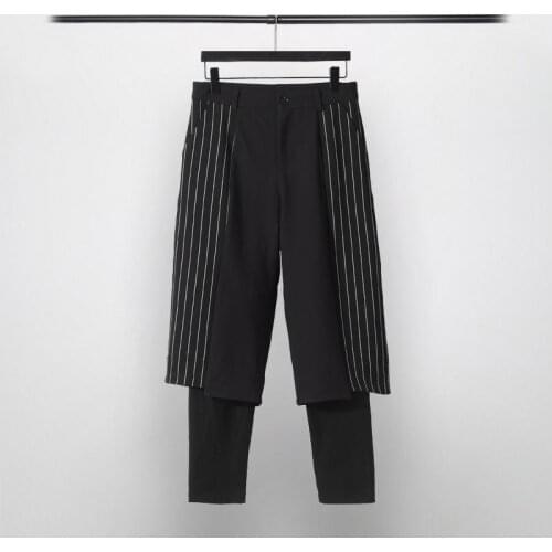 Owen Seak Men Casual Harem Pants High Street Wear Hip Hop Mens Clothing Sweatpants Spring Cross Black Ankle-Length Pants