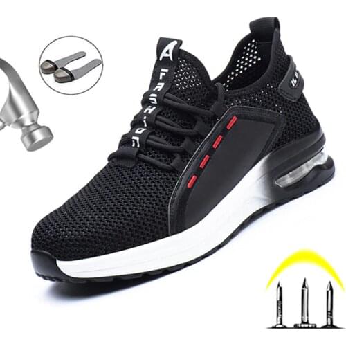 2021 New Male Work Safety Boots Breathable Light Safety Shoes Men Steel Toe Indestructible Shoes Anti-piercing Work Boots Men