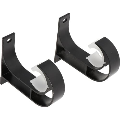 2 Pcs Window Drapery Rod Bracket Set for Draperies/Curtain Rod Holder(Aluminium Alloy,Black)
