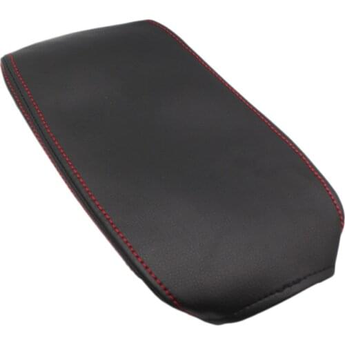 Armrest Center Console Cover Armrest Box Pad for Toyota Corolla E210 2019 2020 Leather Synthetic (Black with Red Line)