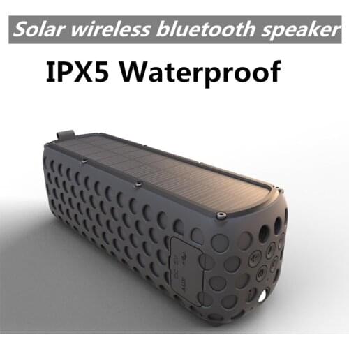 2400MAh Portable IPX5 Waterproof Solar wireless Bluetooth Speaker Wireless Stereo Music Box with LED light and Built-in Mic