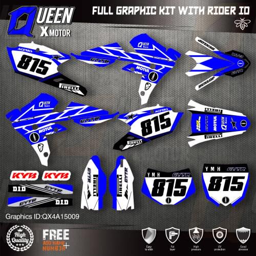 QUEEN X MOTOR Custom Team Graphics Backgrounds Decals 3M Stickers Kit For YAMAHA 2016-2018 WR450F 2015-2018 YZ450FX 009