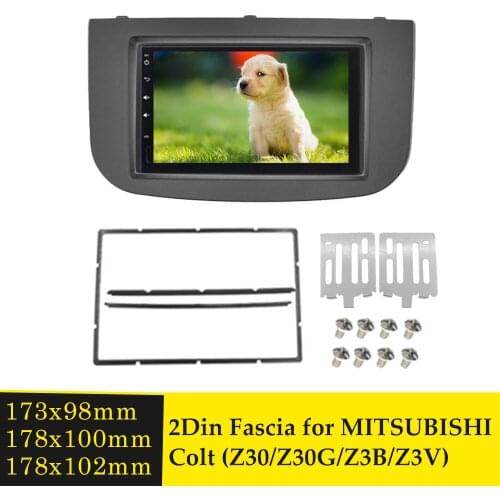 2 Din Radio Fascia for Mitsubishi Colt Dashboard CD Trim Installlation Kit Audio Fitting Adaptor Bezel Panel Car Stereo Frame