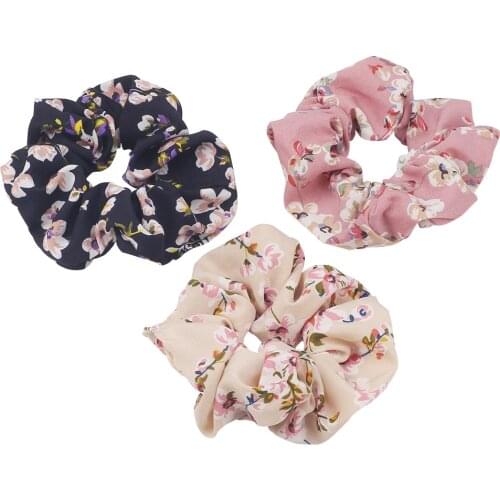 Scrunchi Hair Band Women Rubber Elastic Hair Bands Summer Print Floral Rope Scrunchies Ponytail Gum For Girl Hair Accessories