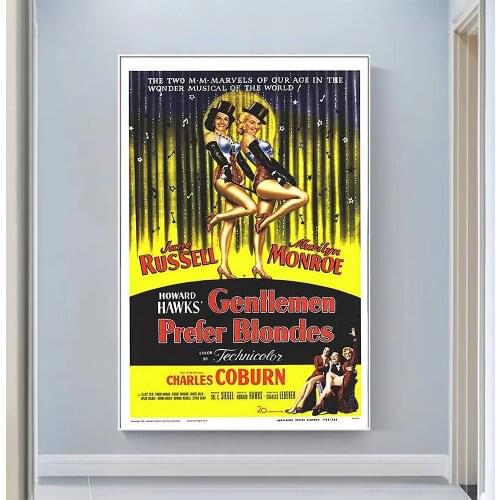 V0971 Gentlemen Prefer Blondes (2) Vintage Classic Movie Wall Silk Cloth HD Poster Art Home Decoration Gift