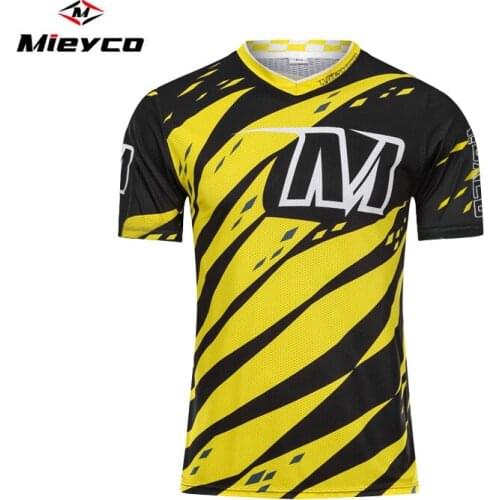Yellow Short Downhill Jersey Mountain Bike T-shirt MTB DH Maillot Bicycle Shirt Uniform Cycling Clothing Motorcycle Clothes